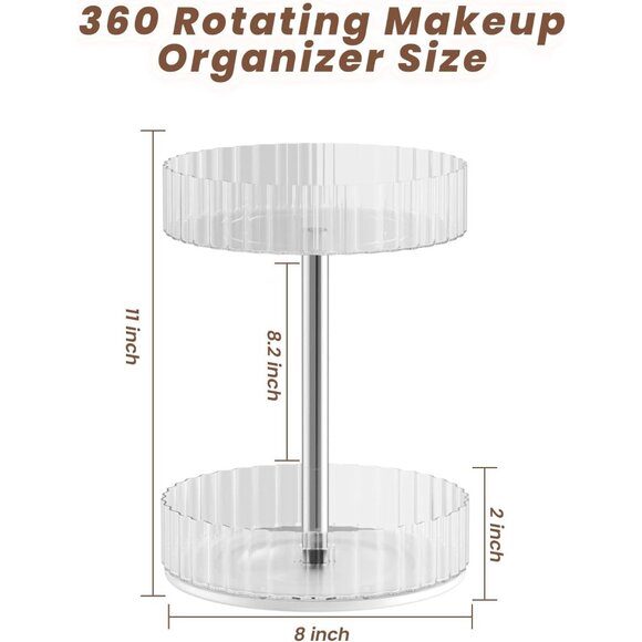 Women's Rotating Makeup Organizer Rack-360°Rotating Vanity Organizer - Picture 5 of 8
